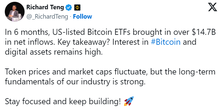 اظهار نظر مدیرعامل بایننس درباره ی کاهش قیمت بیت کوین