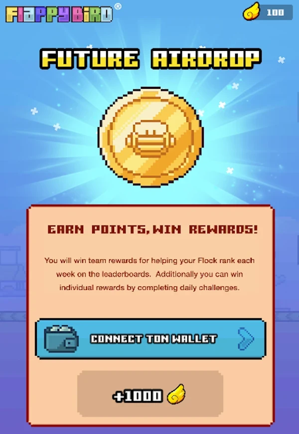 با اتصال کیف پول به بازی فلپی برد میتوان پاداش کسب کرد