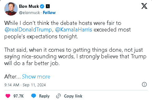 تساوی ترامپ و هریس در Polymarket