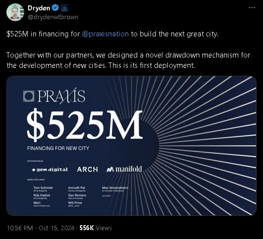 Utopian city؛ کسب سرمایه 525 میلیون دلاری