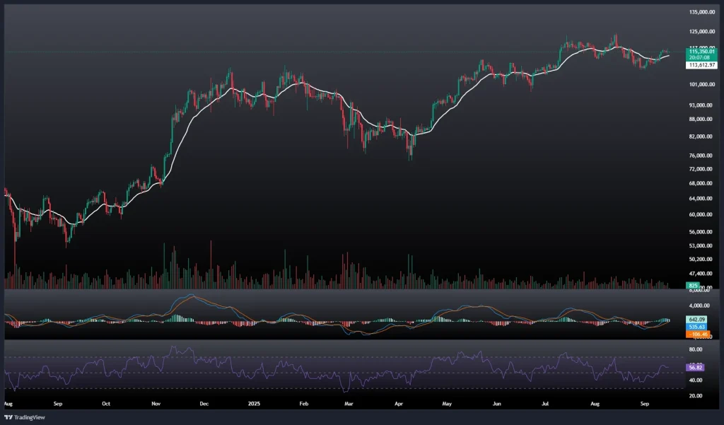تحلیل و پیش بینی قیمت بیت کوین 25 شهریور 1404