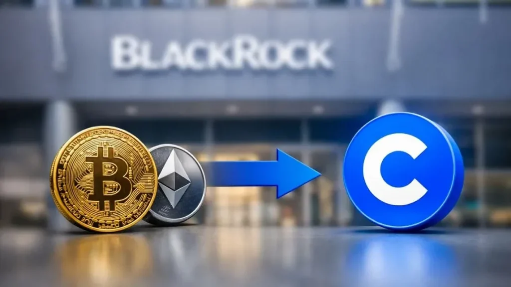 انتقال بیت کوین های BlackRock به کوین بیس